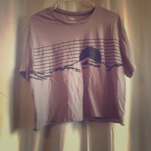 cropped light purple t-shirt oversized